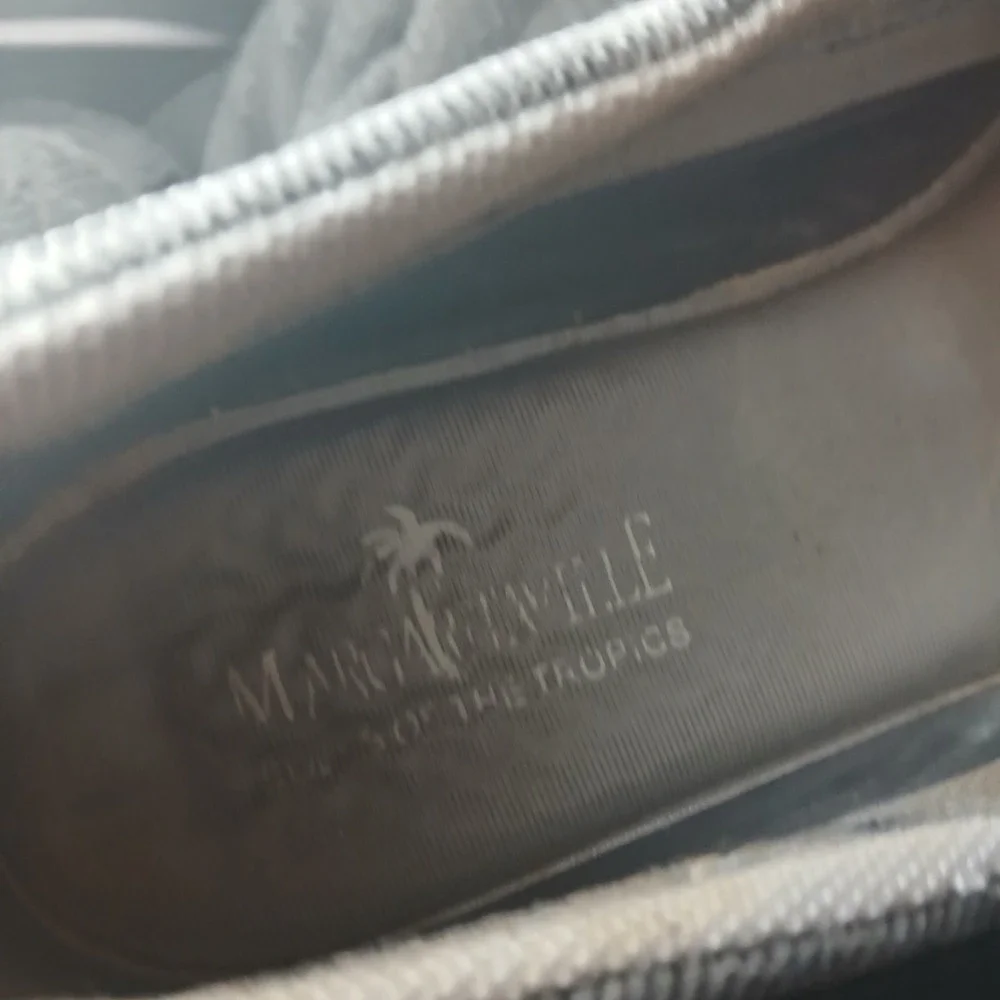 Margaritaville Wharf Boat Shoes 8.5 Gray Leather Mesh Nautical Coastal MG1565G
